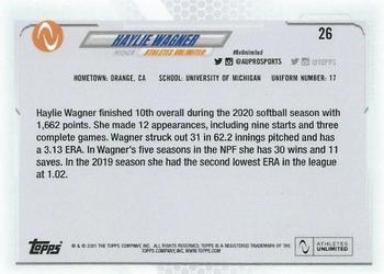 2021 Topps On-Demand Set #8 - Athletes Unlimited Softball #26 Haylie Wagner Back